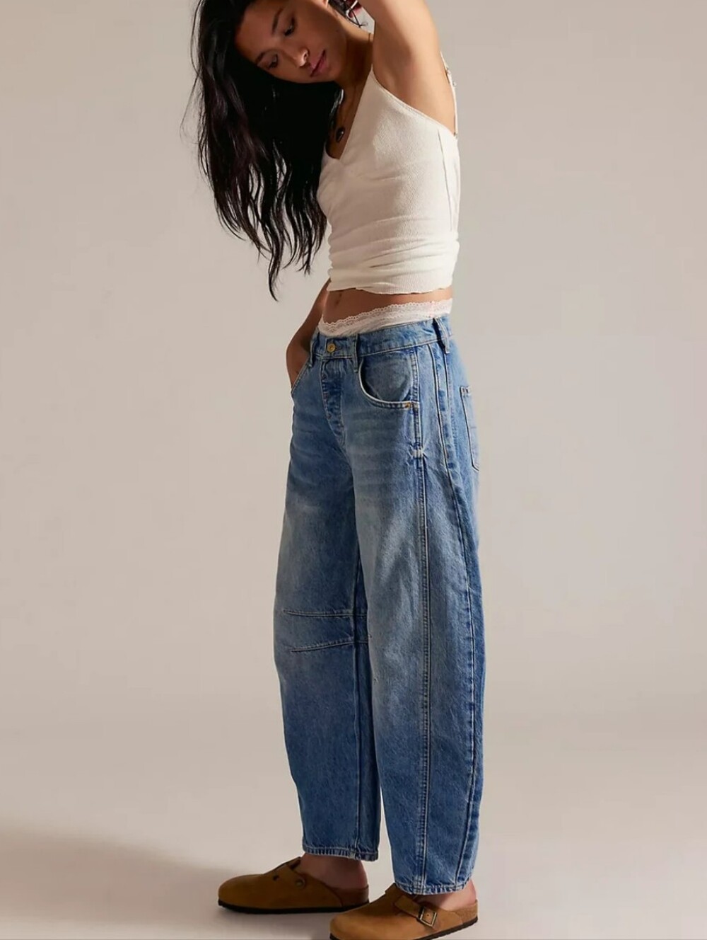 Free People Good Luck Mid Rise Barrel Jean - Picture 16 of 16